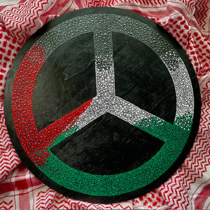 Peace Symbol with Flag Colors Dot Art