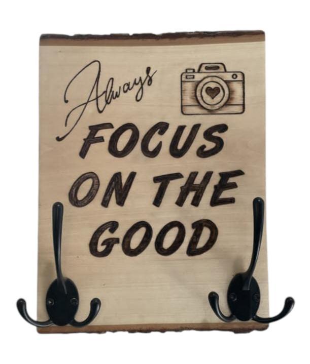 Always Focus on the Good Camera with Keys Coat Hooks 10.5" x 8" x .75"