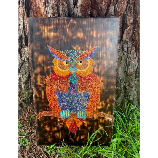 OWL on a Basswood 25" x 14.5" x.5"