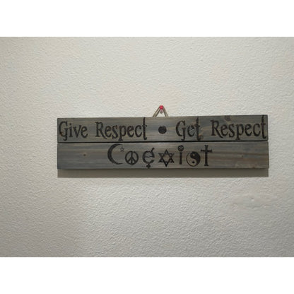 Dar respeto Obtener respeto Placas personalizadas Obra de arte quemada en madera