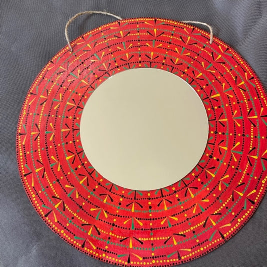 Decorative Mirror with Mandala Style Dot Art