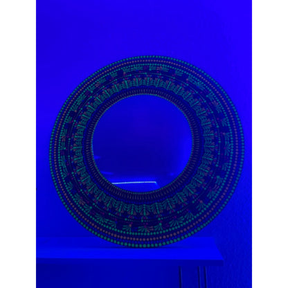 Colorful Glow in Blue Light Wall Mirror