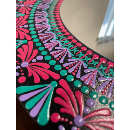 Pink Purple Sea Green Blast Mandala Mirror