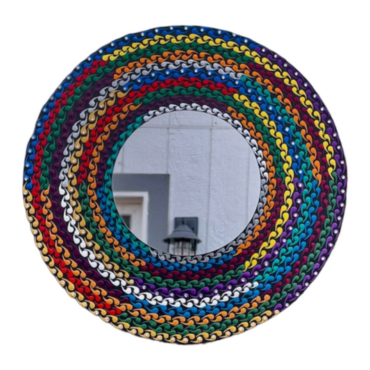 Braided Rainbow Mirror 13”