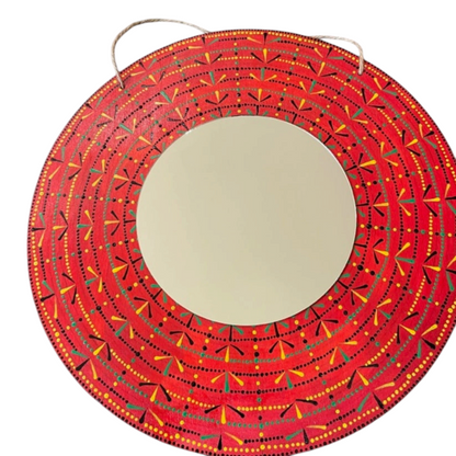 Red flames Mirror 11.75”