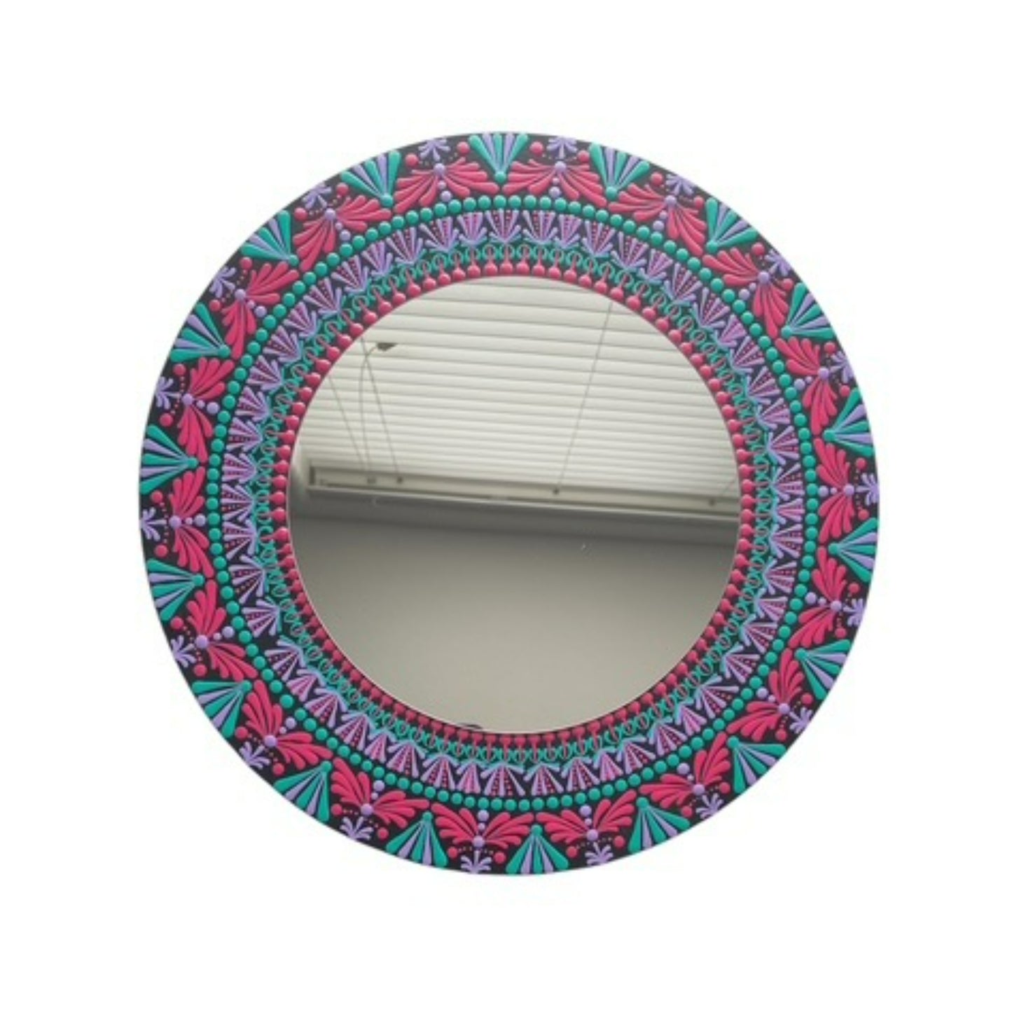 Pink Purple Sea Green Blast Mandala Mirror