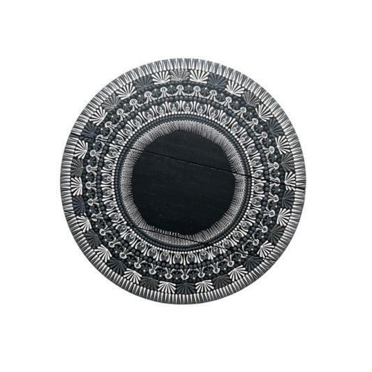 Lazy Susan Black and White Mandala