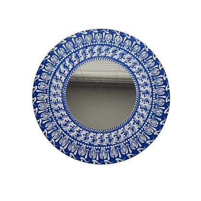 Serene Mandala Mirror Wall Art in Blue & White