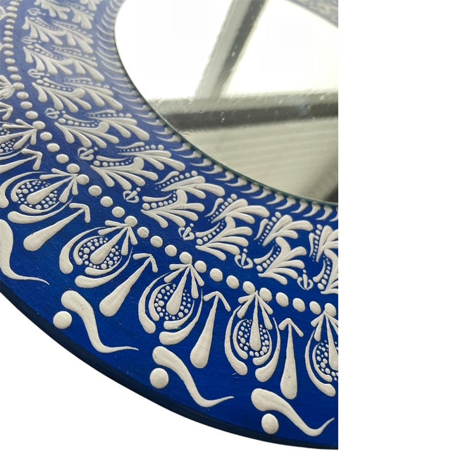 Serene Mandala Mirror Wall Art in Blue & White