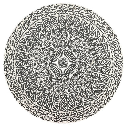 15” Black Glitter and White Mandala Lazy Susan – Stylish Rotating Tray for Home & Dining