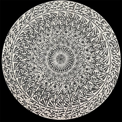 15” Black Glitter and White Mandala Lazy Susan – Stylish Rotating Tray for Home & Dining