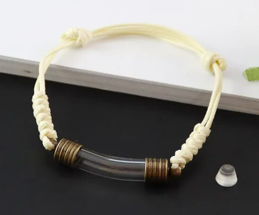 Men Women Unisex Bracelet White Color Writing on Rice Jewelry